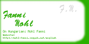 fanni mohl business card